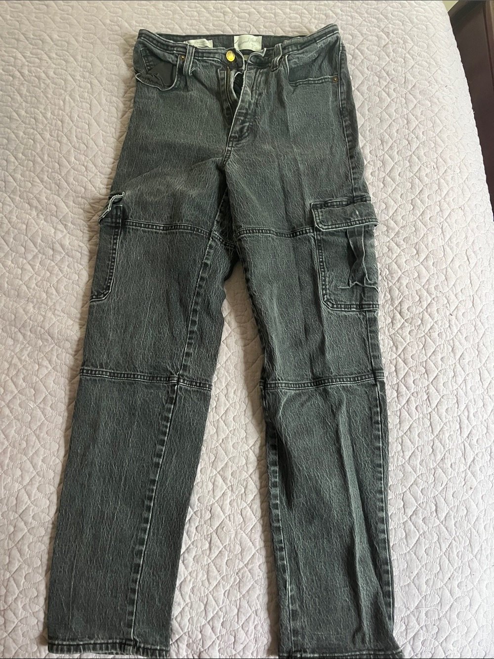 Universal Thread Black Washed Cargo Pants with Utility Pockets